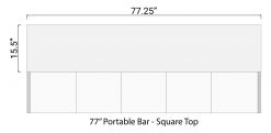 Square Bar Top for 77 Mobile Bar